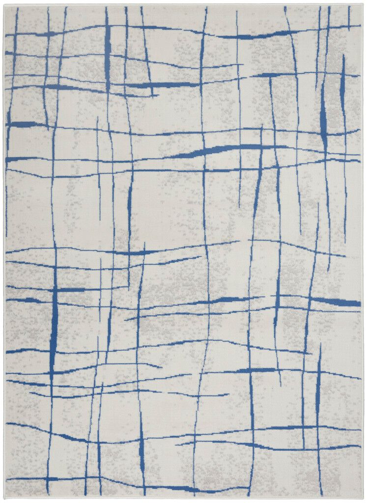 Whimsicle 4' x 6' Modern Indoor Rug In Ivory Blue