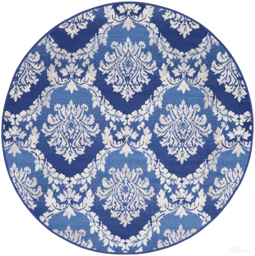 Whimsicle 5' x 5' Round Farmhouse Indoor Rug In Blue