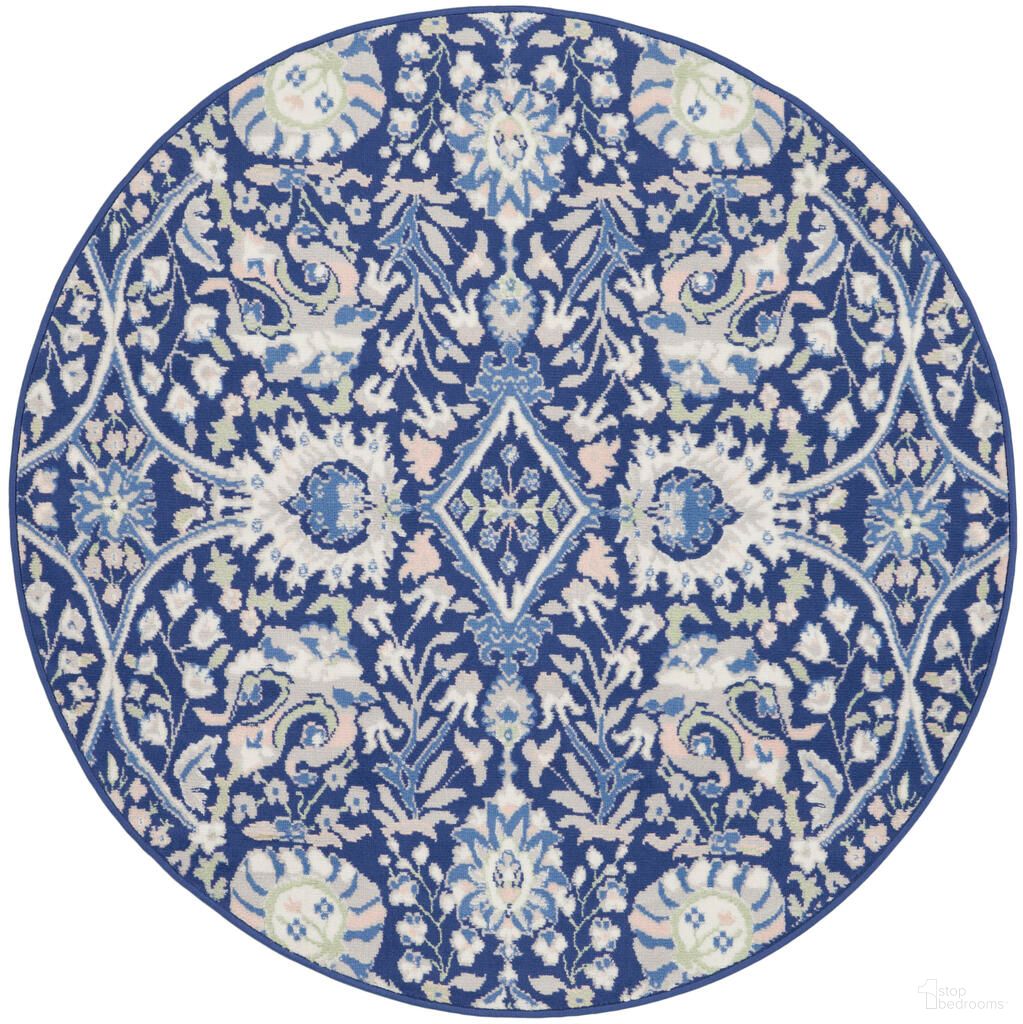 Whimsicle 5' x 5' Round Indoor Rug In Navy Multi