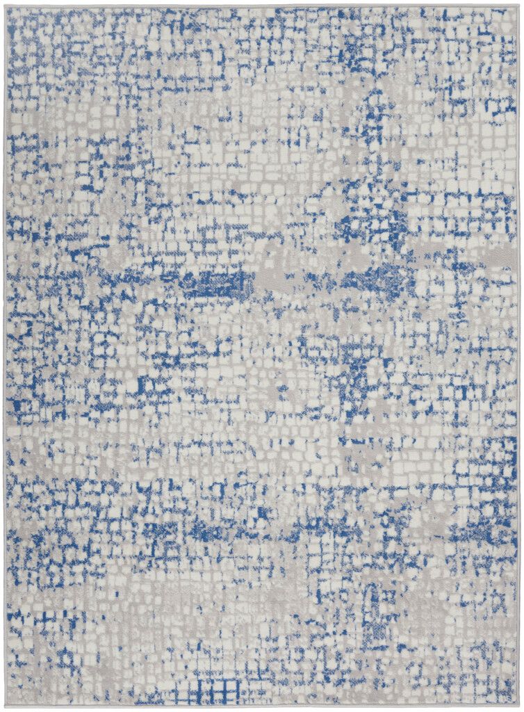 Whimsicle 6' x 9' Modern Indoor Rug In Grey and Blue
