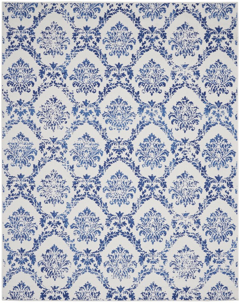 Whimsicle 7' x 10' Farmhouse Indoor Rug In Ivory and Navy