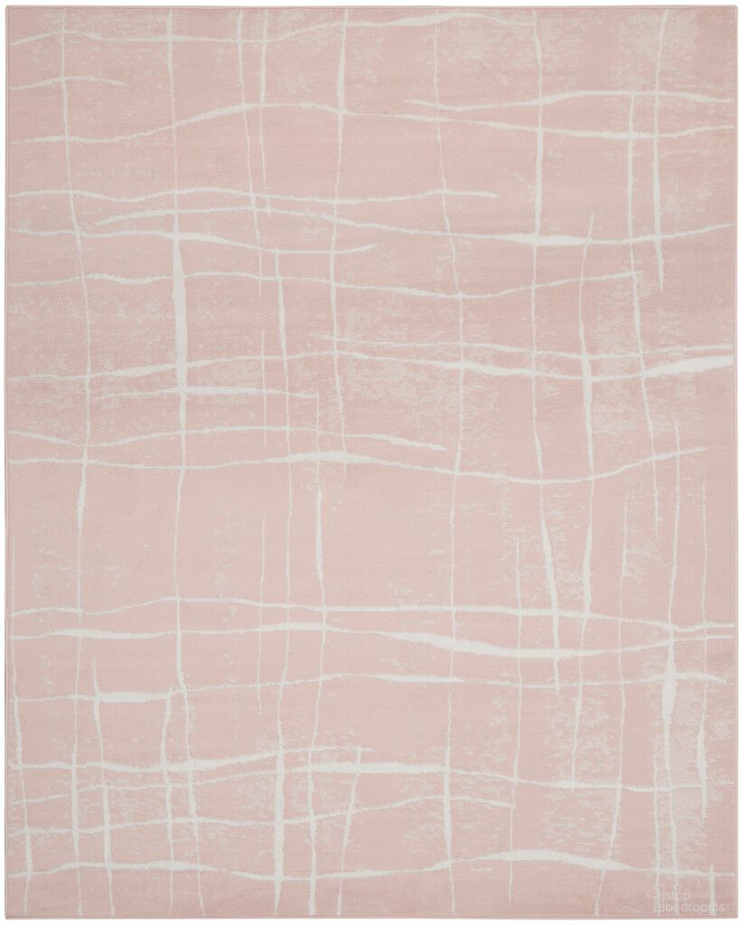 Whimsicle 8'4" x 11'6" Indoor Rug In Ivory and Pink