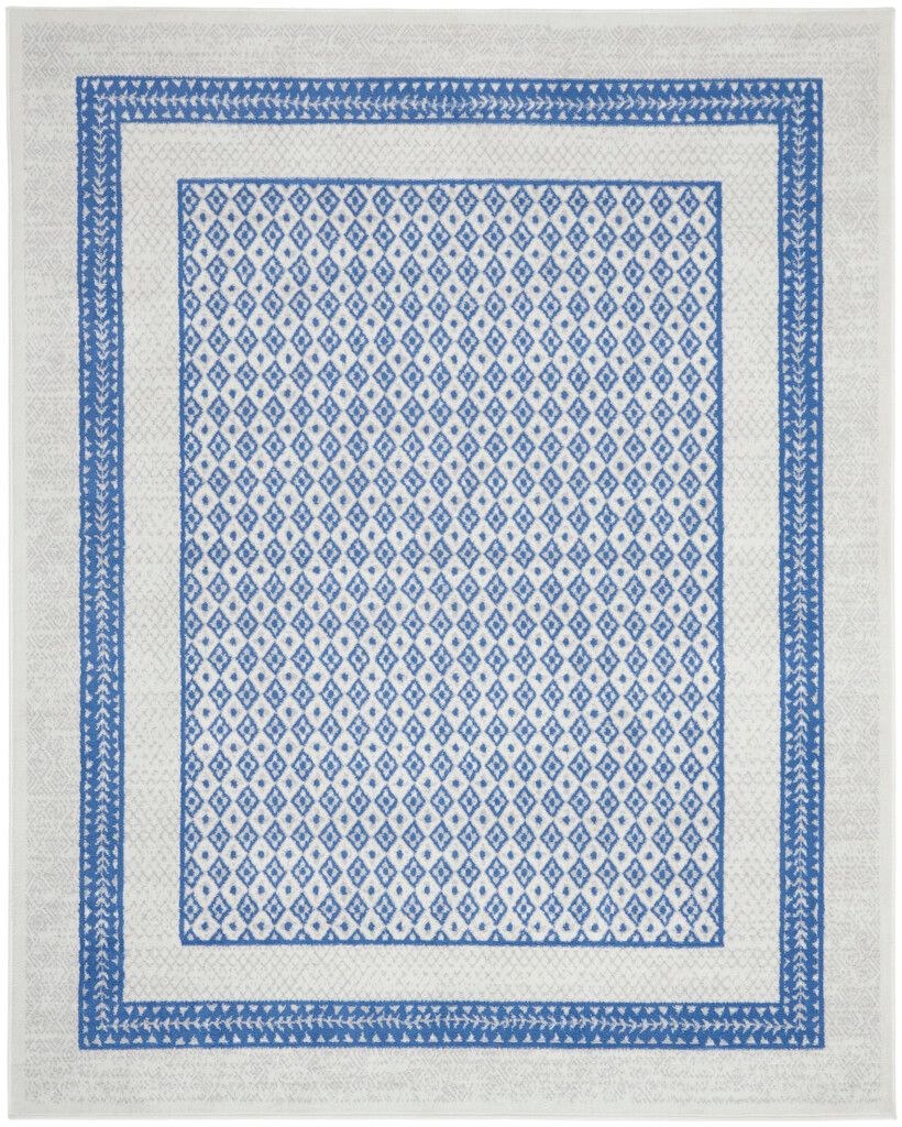 Whimsicle 8'4" x 11'6" Farmhouse Indoor Rug In Ivory Blue