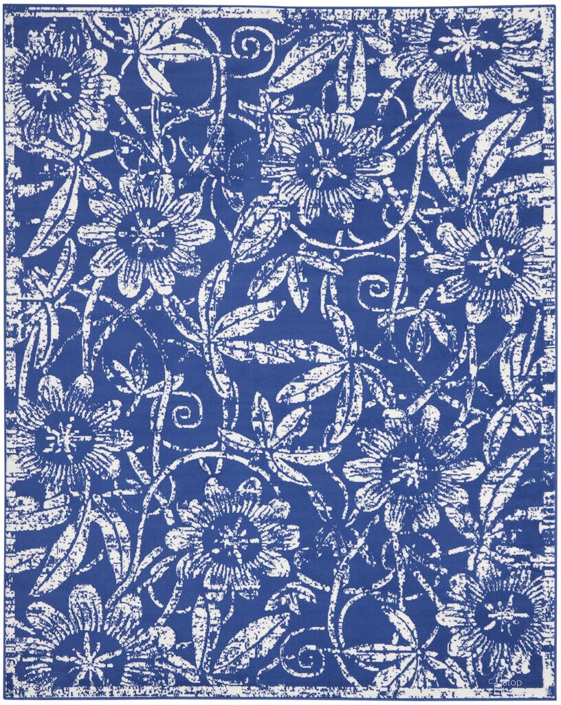 Whimsicle 8'4" x 11'6" Farmhouse Indoor Rug In Navy
