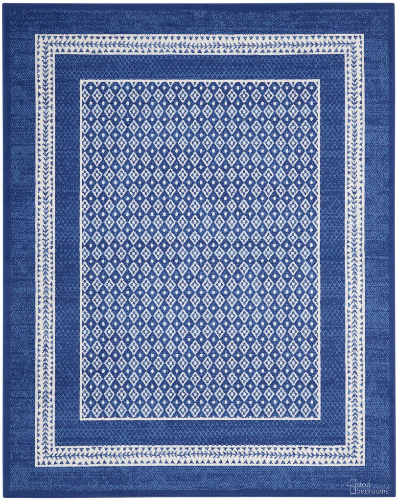 Whimsicle 8'4" x 11'6" Farmhouse Indoor Rug In Navy