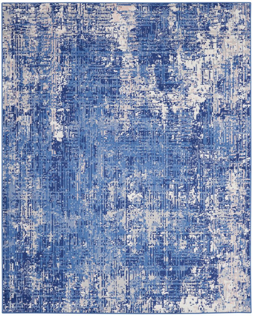 Whimsicle 8' x 10' Indoor Rug In Blue and Ivory