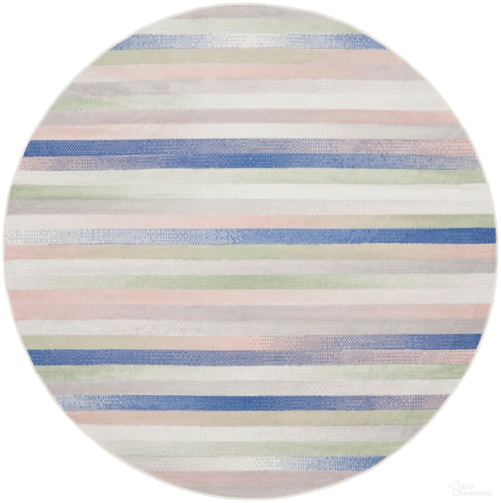 Whimsicle 8' x 8' Round Indoor Rug In Ivory Multi