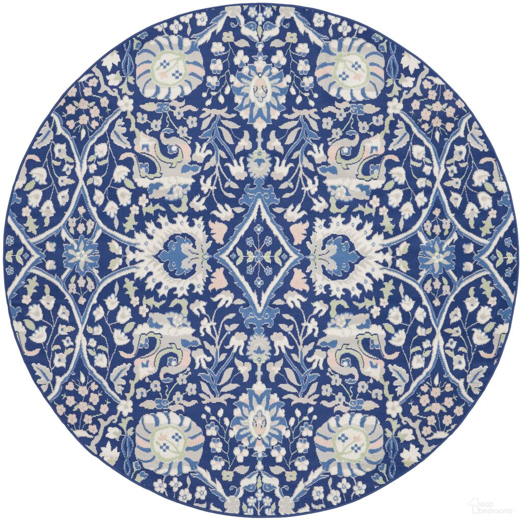 Whimsicle 8' x 8' Round Indoor Rug In Navy Multi