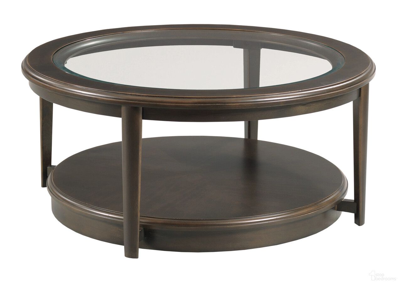 Whitaker Round Coffee Table with Casters In Black Denim