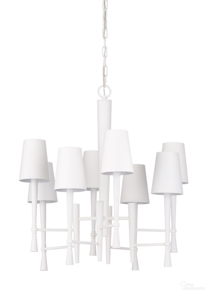 The appearance of White Ferrier Chandelier In White and Cream designed by Wildwood in the modern / contemporary interior design. This white/cream piece of furniture  was selected by 1StopBedrooms from Wildwood Collection to add a touch of cosiness and style into your home. Sku: 67424. Material: Steel.