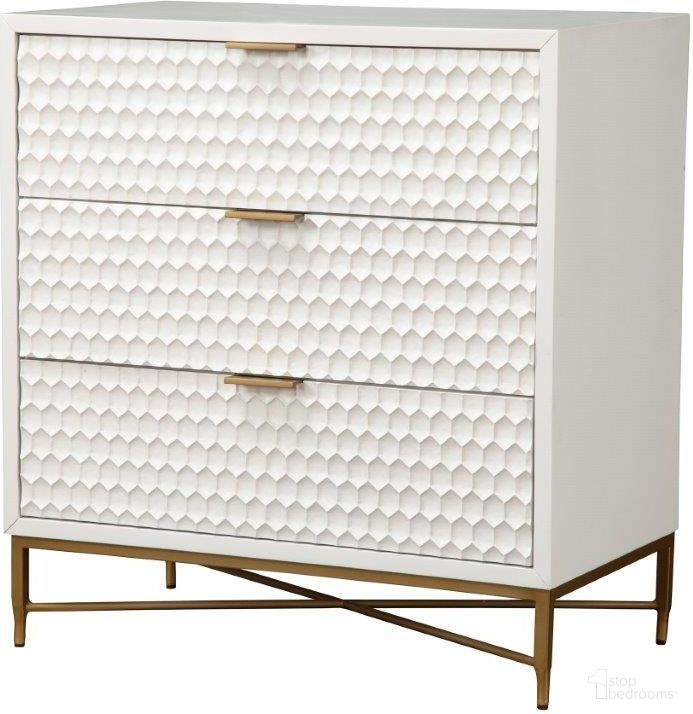 The appearance of White Pearl Small Chest designed by Alpine in the modern / contemporary interior design. This white piece of furniture was selected by 1StopBedrooms from White Pearl Collection to add a touch of cosiness and style into your home. Sku: 6400-04. Material: Wood Veneer.