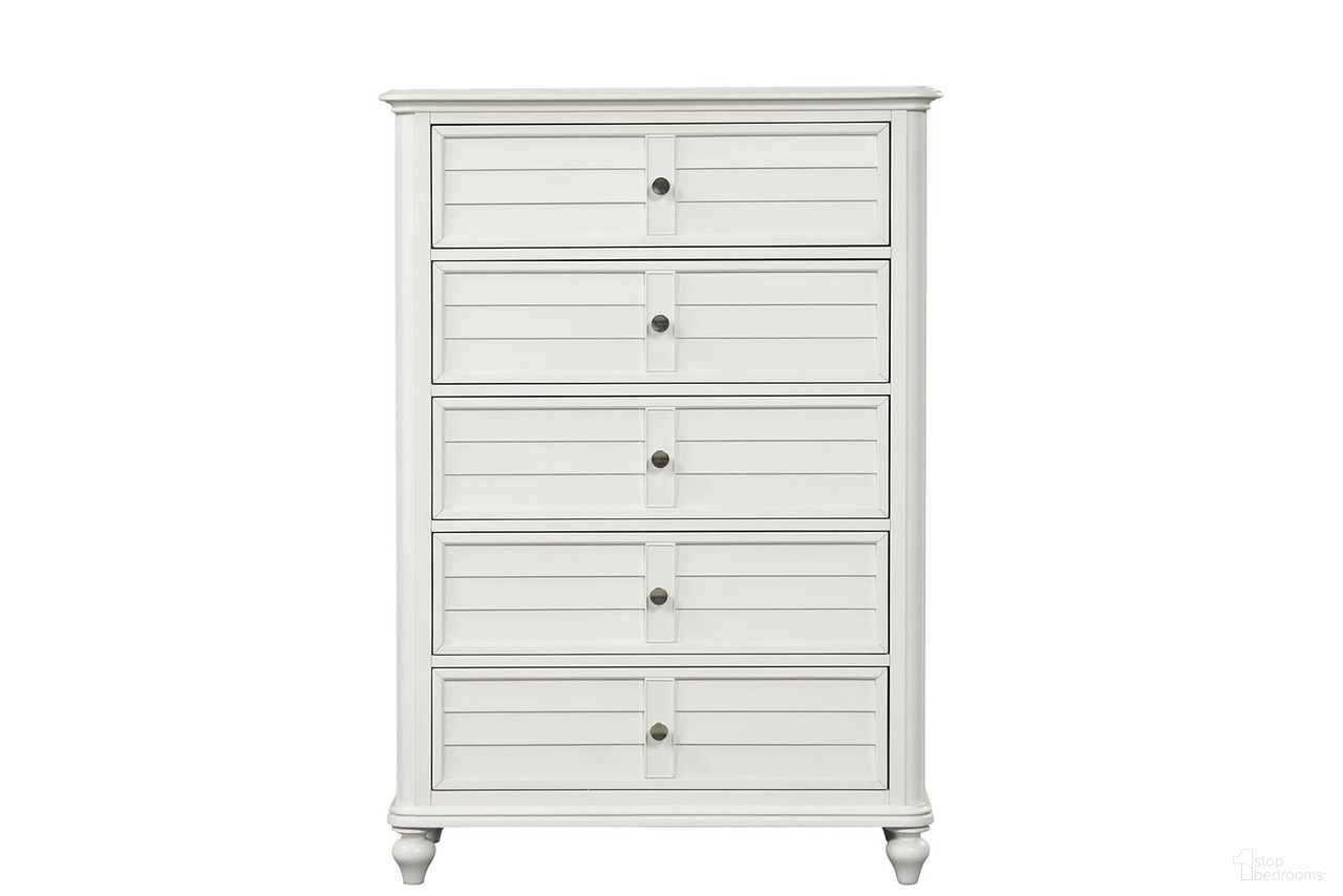 The appearance of Whitehaven Chest In Antique White designed by Furniture of America in the transitional interior design. This antique white piece of furniture was selected by 1StopBedrooms from Whitehaven Collection to add a touch of cosiness and style into your home. Sku: FM7708WH-C. Material: Rubberwood.