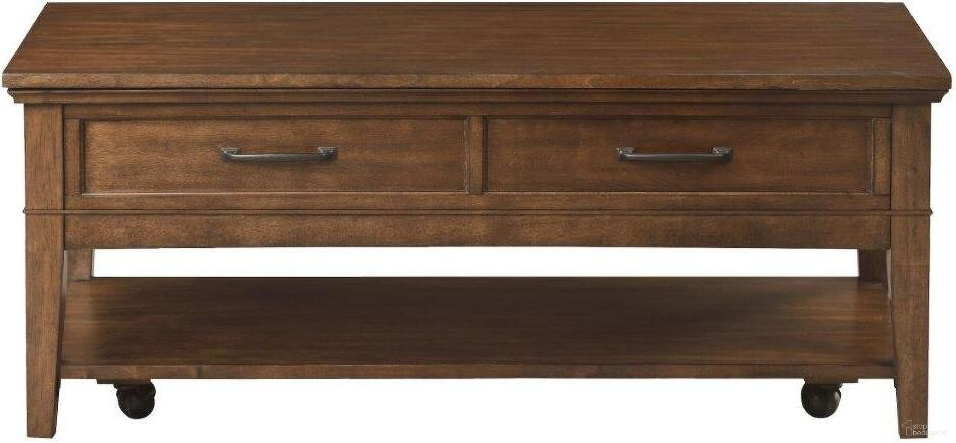 The appearance of Whitley Walnut Cocktail Table With Lift Top designed by Homelegance in the transitional interior design. This brown piece of furniture  was selected by 1StopBedrooms from Whitley Collection to add a touch of cosiness and style into your home. Sku: 3620-30. Material: Wood.