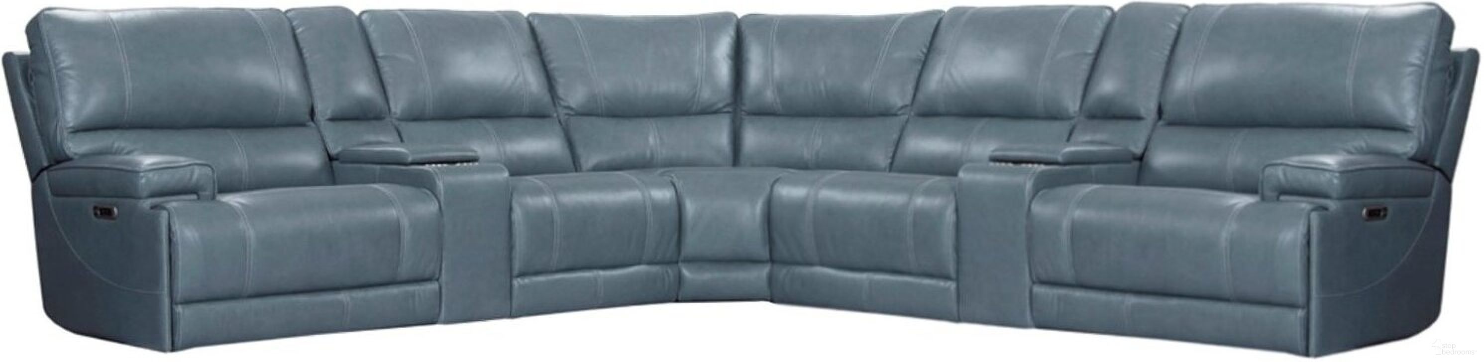 The appearance of Whitman 7 Piece Modular Power Reclining Sectional with Power Adjustable Headrests In Azure designed by Parker House in the modern / contemporary interior design. This azure piece of furniture was selected by 1StopBedrooms from Whitman Collection to add a touch of cosiness and style into your home. Sku: MWHI#810P-P50-VAZ;MWHI#811LPH-P50-VAZ;MWHI#811RPH-P50-VAZ;MWHI#840-P50-VAZ;MWHI#850-P50-VAZ;MWHI#860-P50-VAZ;MWHI#860-P50-VAZ. Material: Leather. Layout: L-Shape.