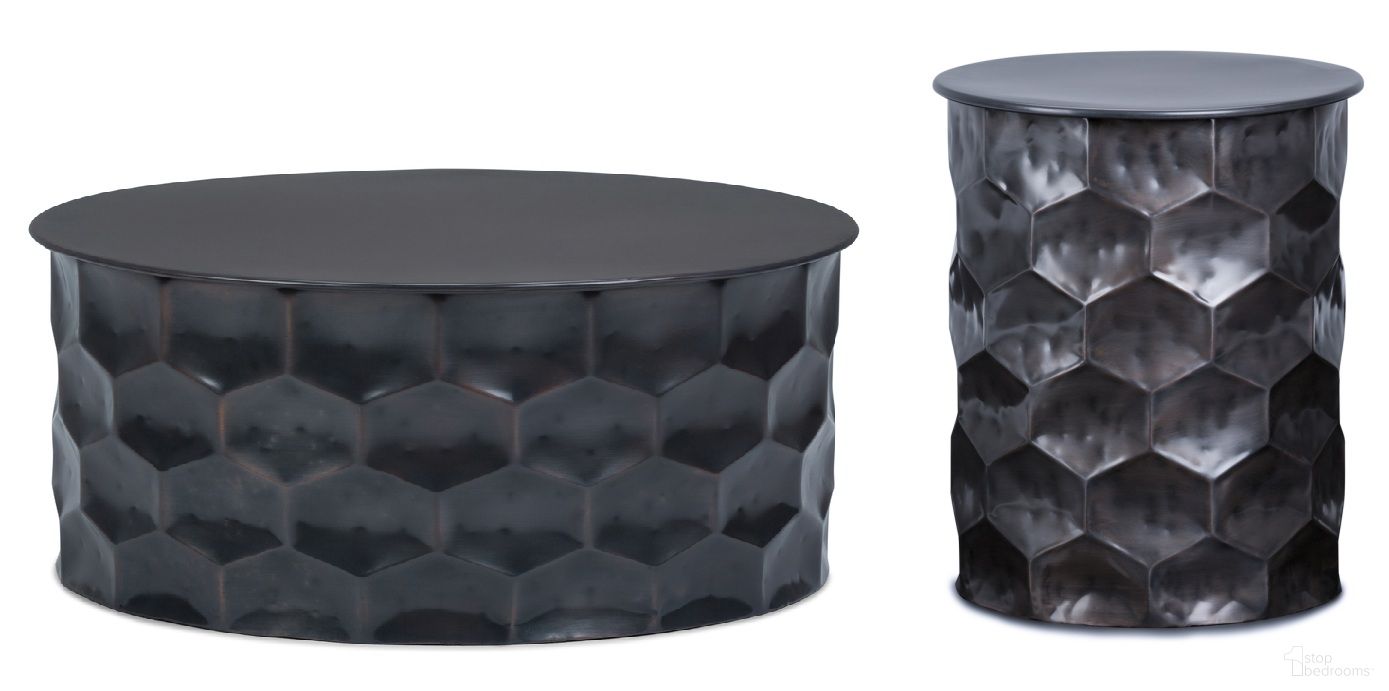 Whitney Metal Storage Occasional Table Set In Antique Bronze