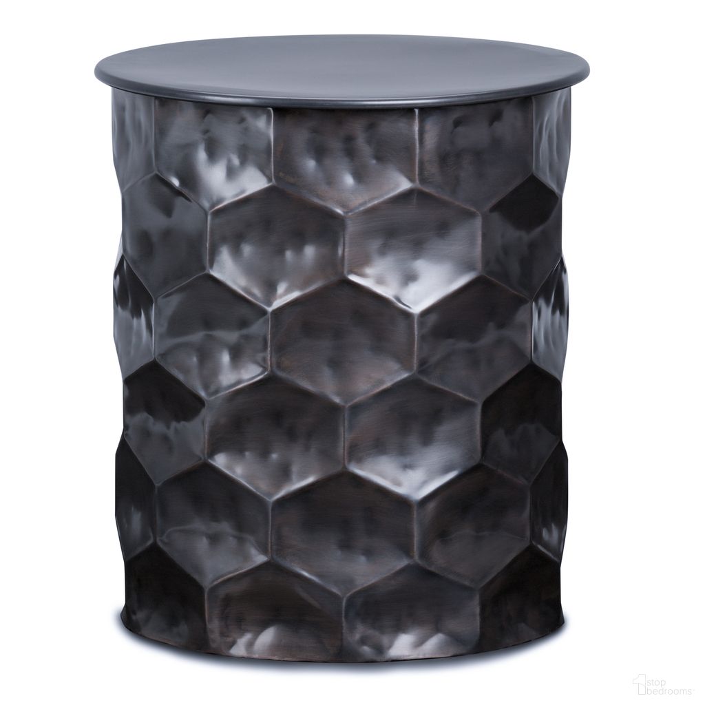 Whitney Metal Storage Side Table In Antique Bronze