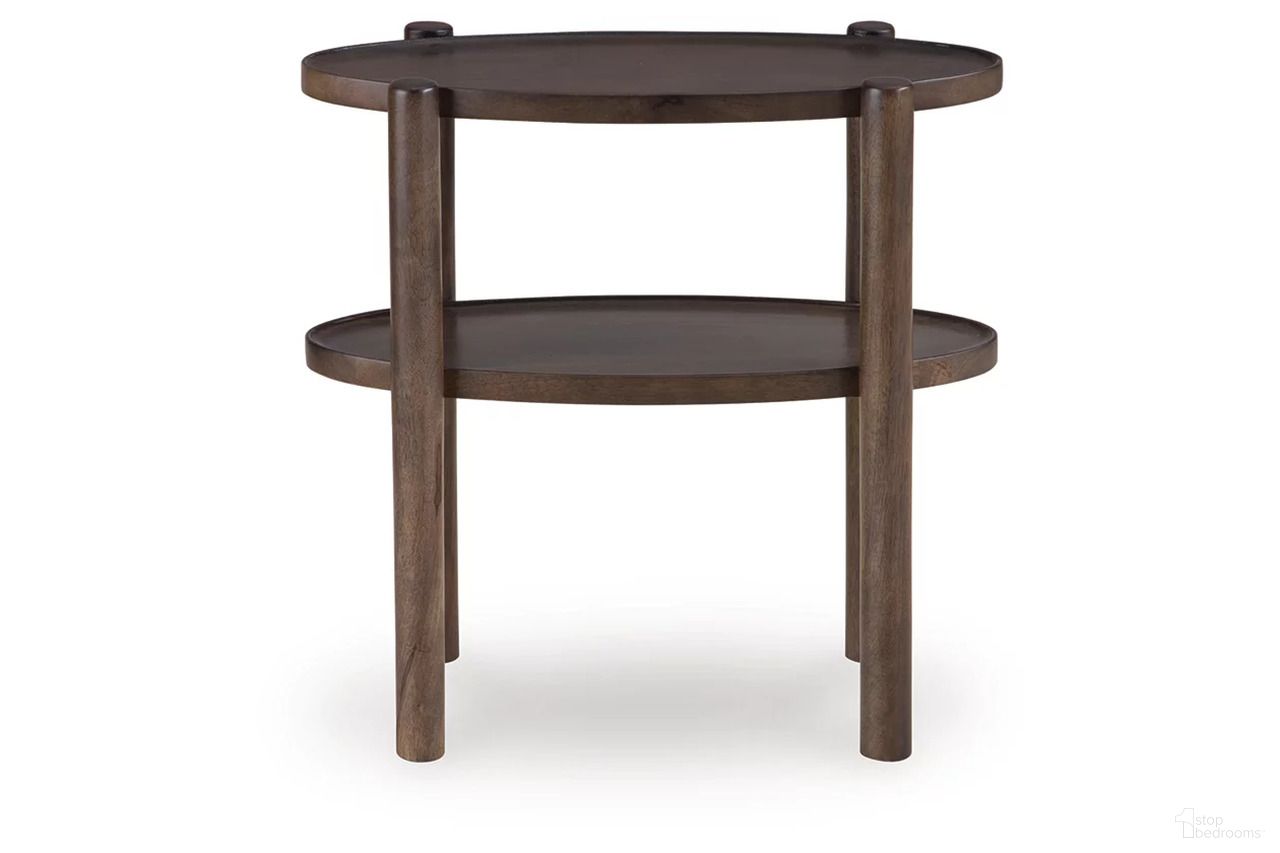 The appearance of Wiattbury Accent Table In Gray Brown designed by Signature Design by Ashley in the transitional interior design. This gray brown piece of furniture  was selected by 1StopBedrooms from Wiattbury Collection to add a touch of cosiness and style into your home. Sku: A4000714.