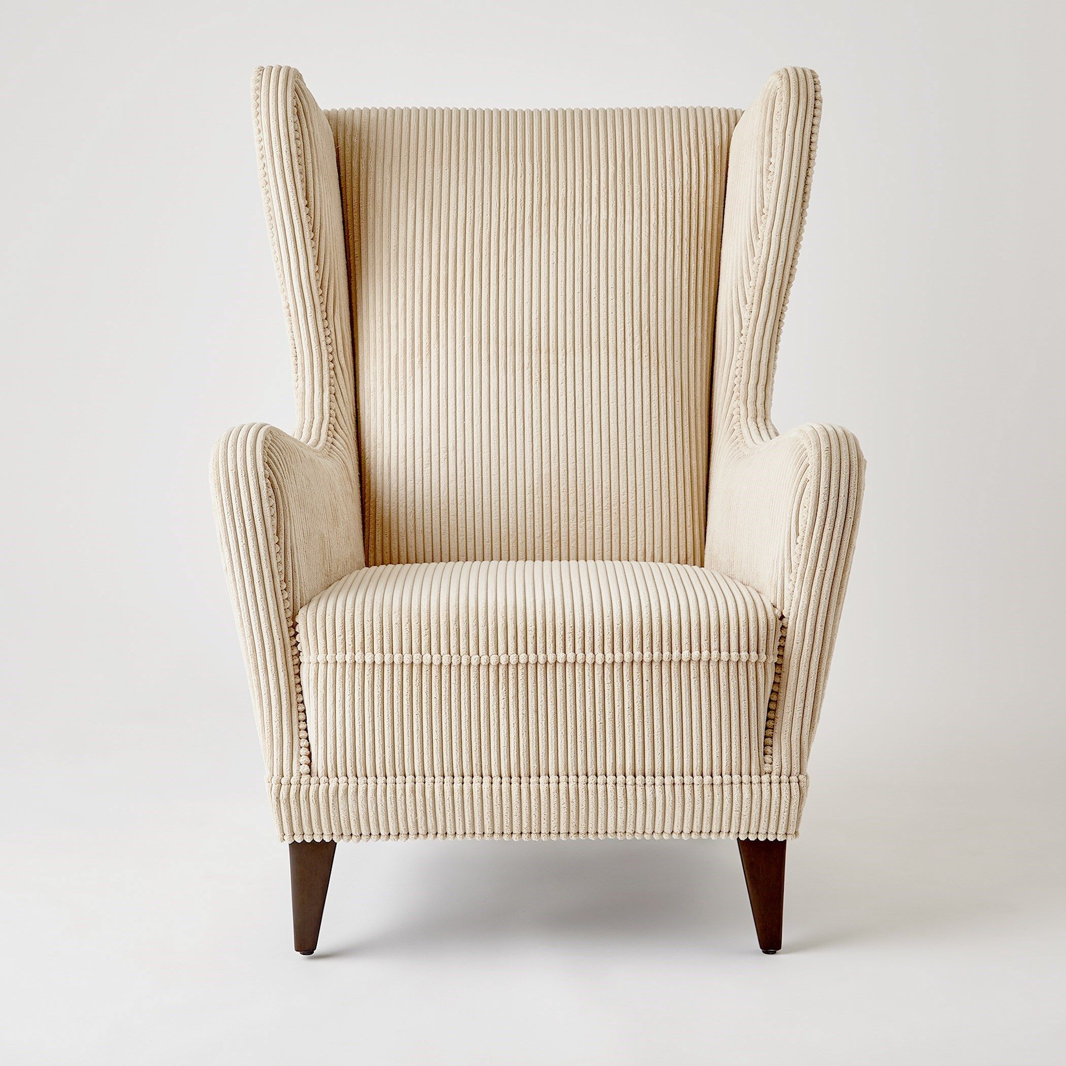 Wide Wale Corduroy Wing Chair In Vanilla