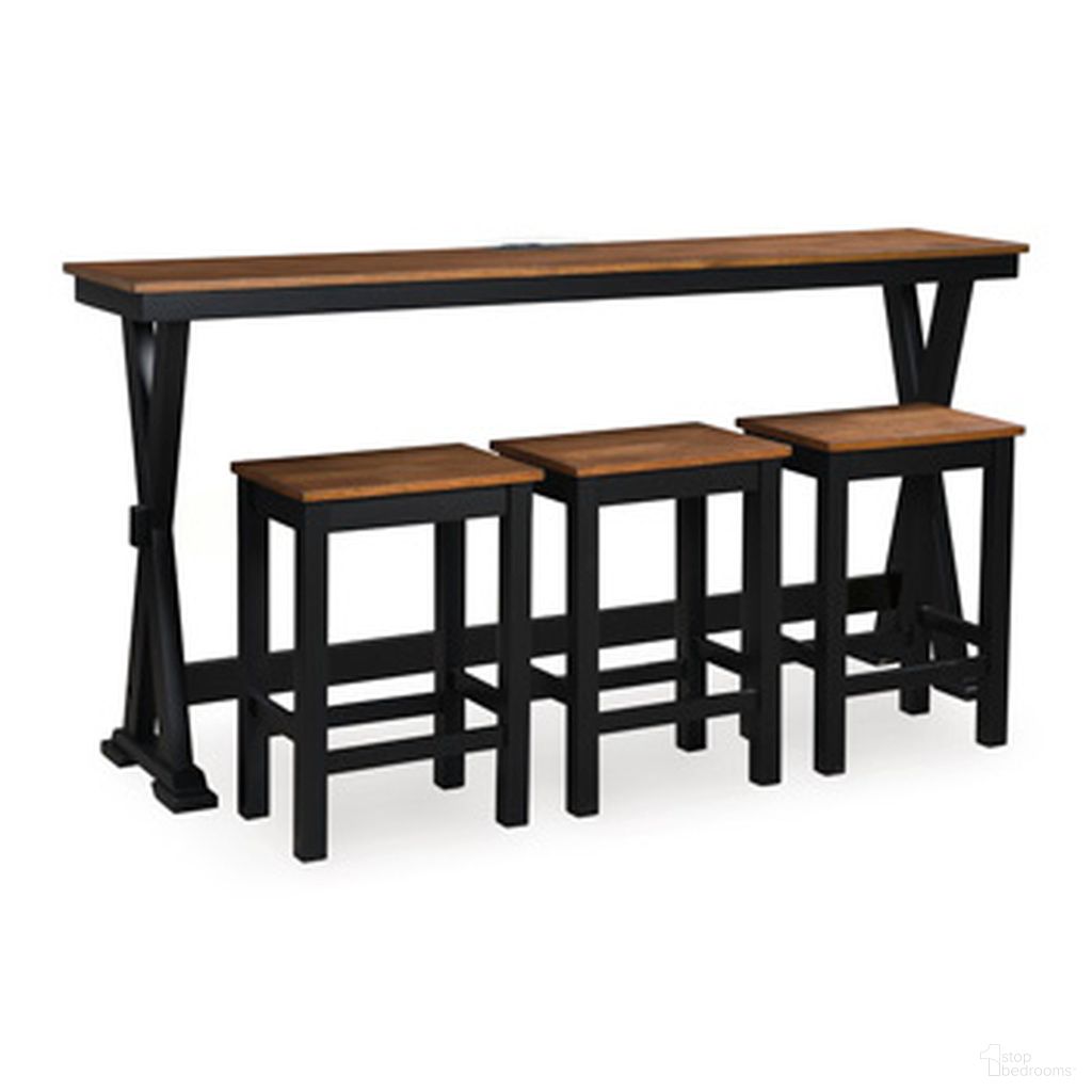 The appearance of Wildenauer Counter Height Dining Room Set In Brown and Black designed by Signature Design by Ashley in the transitional interior design. This brown/black piece of furniture was selected by 1StopBedrooms from Wildenauer Collection to add a touch of cosiness and style into your home. Sku: D634-113. Material: Wood.