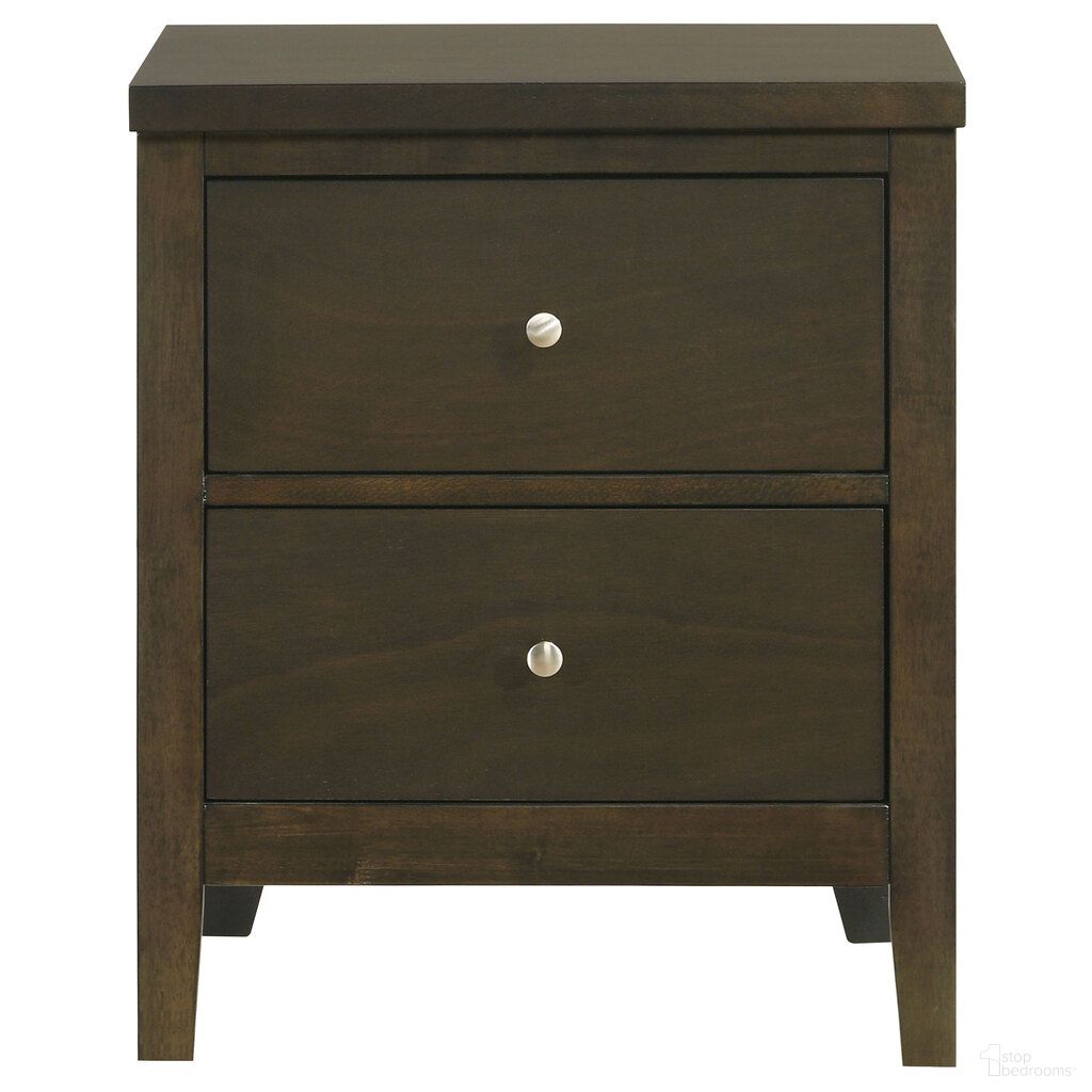 The appearance of Wilkes 2-Drawer Nightstand Bedside Table In Dark Cocoa designed by Coaster in the transitional interior design. This dark cocoa piece of furniture was selected by 1StopBedrooms from Wilkes Collection to add a touch of cosiness and style into your home. Sku: 224422. Material: MDF.