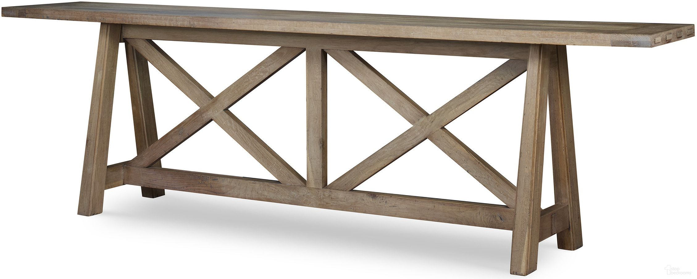 The appearance of Wilkes Console Table In Tan designed by Century Furniture in the transitional interior design. This tan piece of furniture was selected by 1StopBedrooms from Grand Tour Furniture Collection to add a touch of cosiness and style into your home. Sku: SF6172B;SF6172T. Material: Solid Oak.
