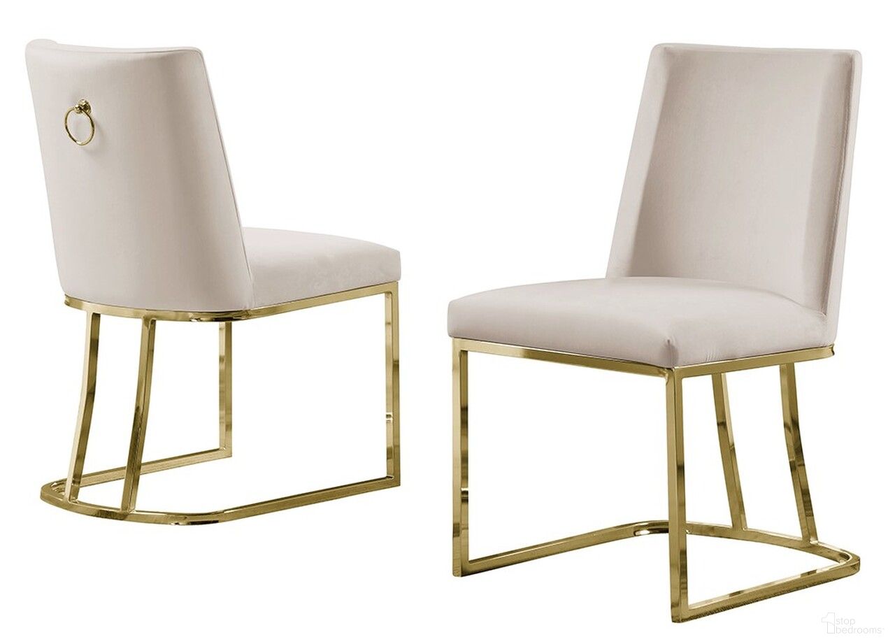The appearance of Will Double Minimalistic Side Chairs Set of 2 In Cream Velvet and Gold Chrome Legs designed by Best Quality Furniture in the modern / contemporary interior design. This cream/gold piece of furniture was selected by 1StopBedrooms from Will Collection to add a touch of cosiness and style into your home. Sku: SC103. Material: Chrome. Chair Type: Side Chair.
