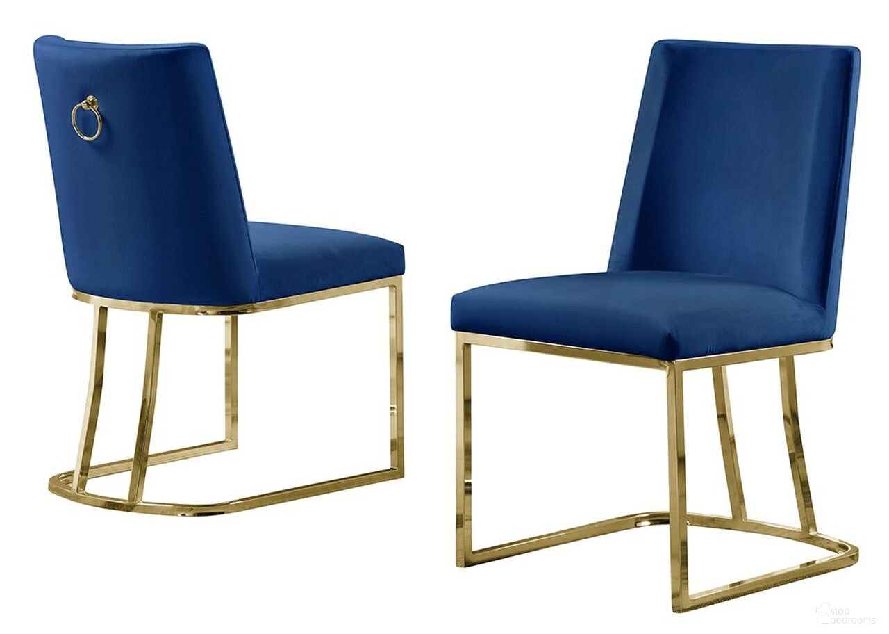 The appearance of Will Double Minimalistic Side Chairs Set of 2 In Navy Blue Velvet and Gold Chrome Legs designed by Best Quality Furniture in the modern / contemporary interior design. This navy blue and gold piece of furniture was selected by 1StopBedrooms from Will Collection to add a touch of cosiness and style into your home. Sku: SC101. Material: Chrome. Chair Type: Side Chair.