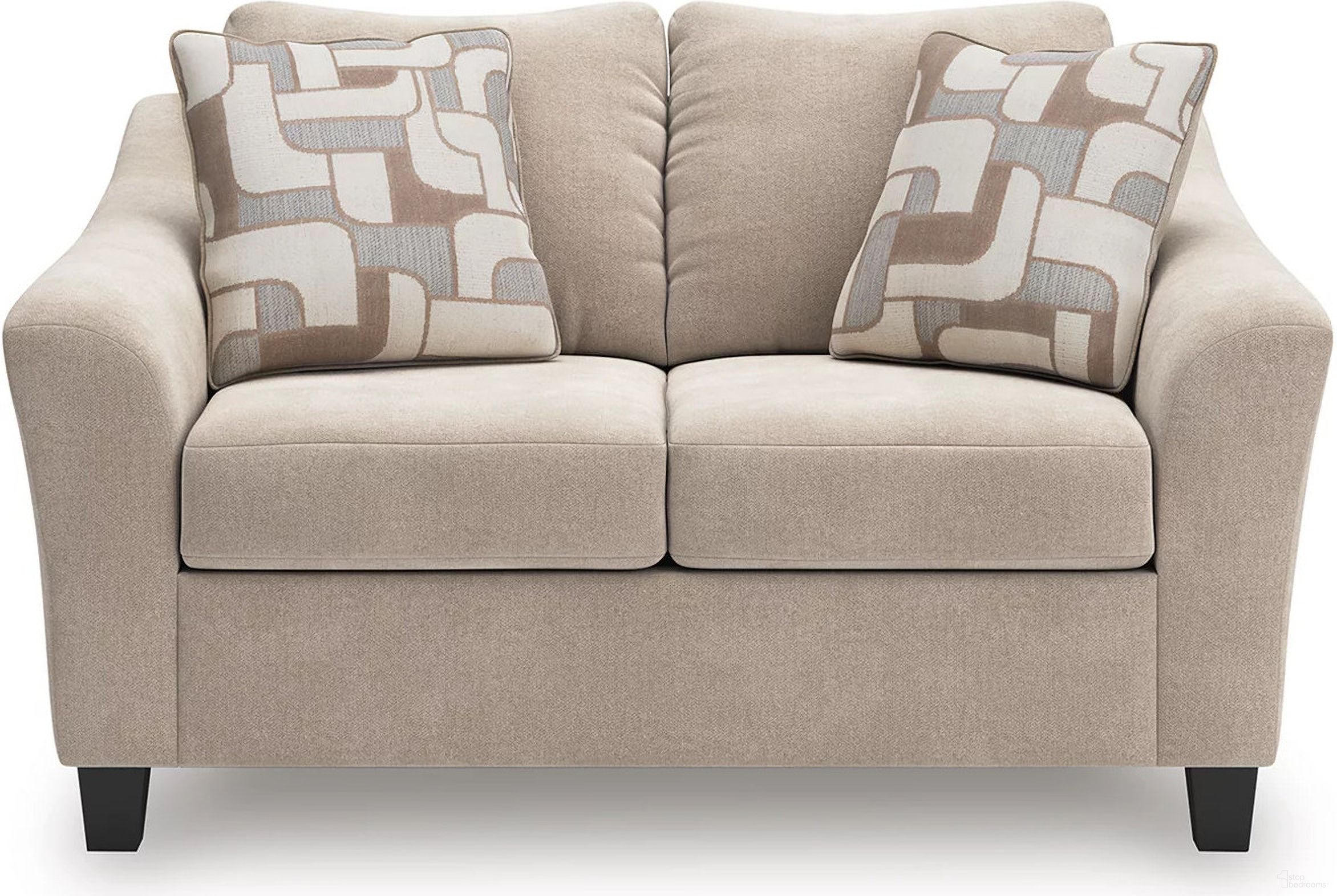 The appearance of Willarae Loveseat In Taupe designed by Signature Design by Ashley in the modern / contemporary interior design. This taupe piece of furniture was selected by 1StopBedrooms from Willarae Collection to add a touch of cosiness and style into your home. Sku: 5980335. Material: Fabric.