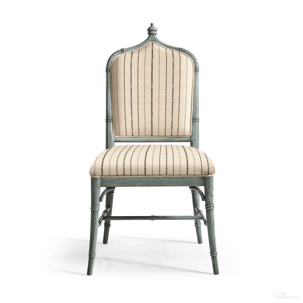William Yeoward Baronial Dining Side Chair In Blue Faded Oak