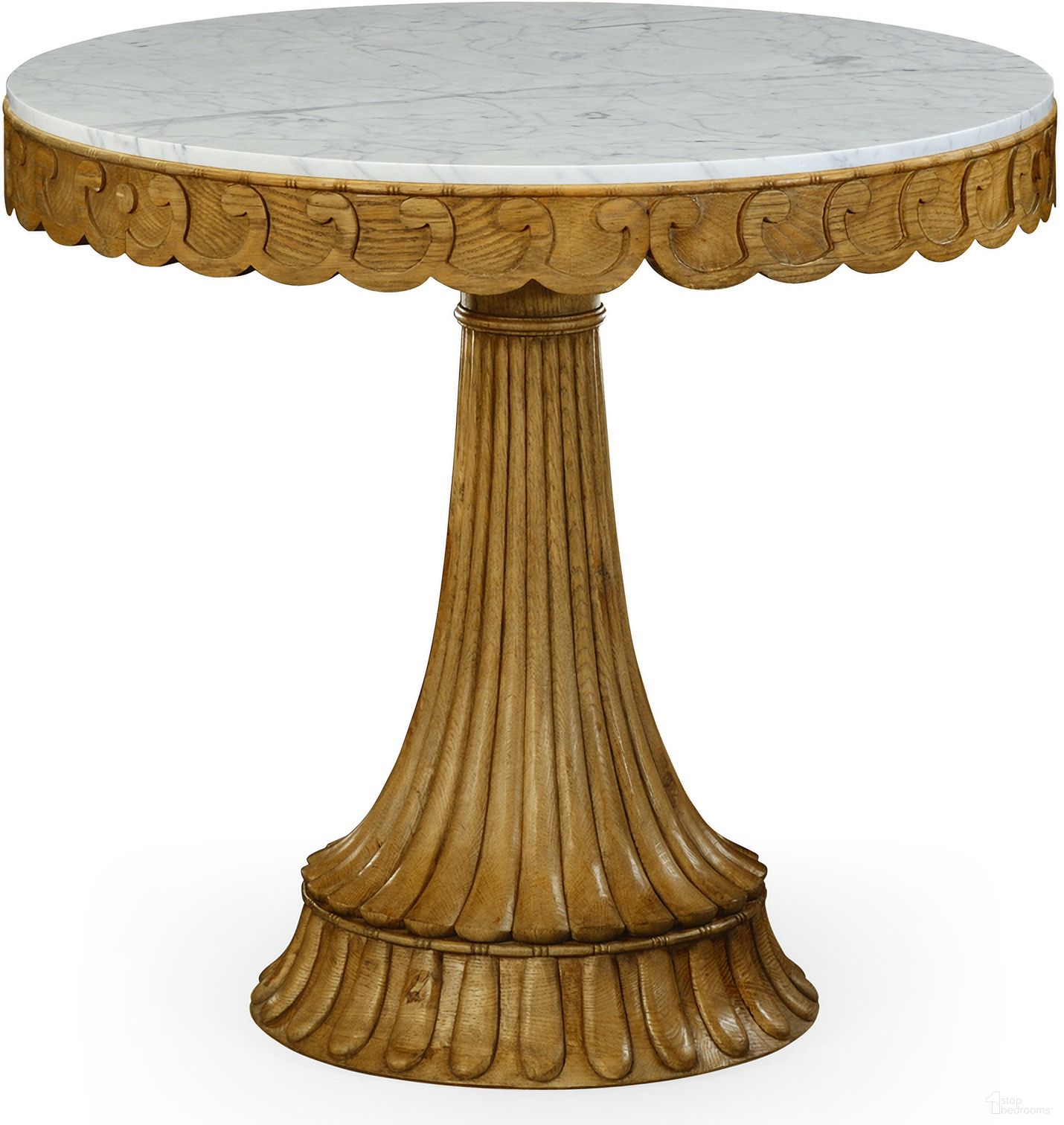 The appearance of William Yeoward Dalkeith Table In Brown designed by Jonathan Charles in the transitional interior design. This brown piece of furniture  was selected by 1StopBedrooms from William Yeoward Collection to add a touch of cosiness and style into your home. Sku: 530046-WAO. Table Base Style: Pedestal. Table Top Shape: Round. Material: Wood. Size: 36".