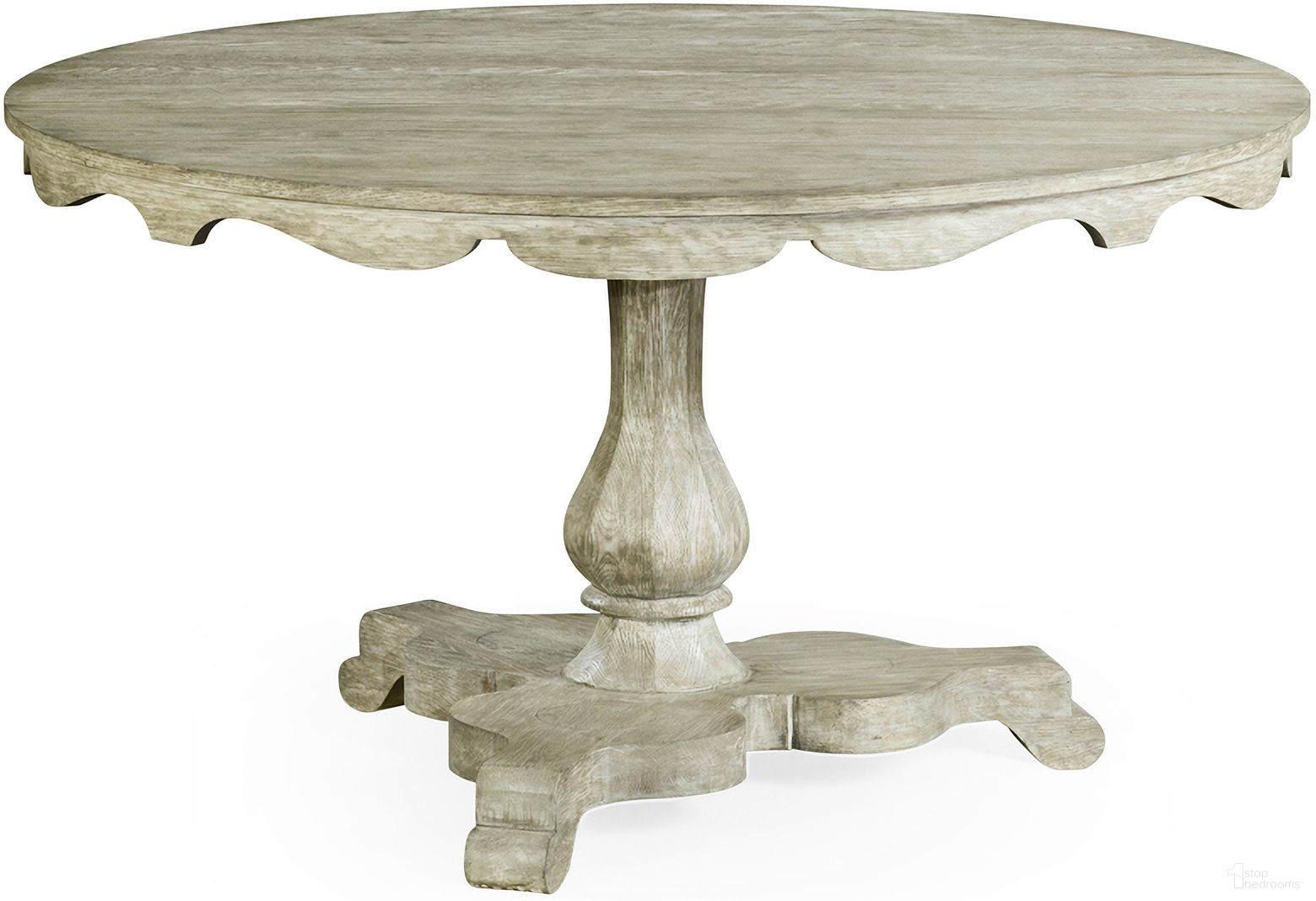 The appearance of William Yeoward Overbury Dining Table In Grey designed by Jonathan Charles in the transitional interior design. This grey piece of furniture  was selected by 1StopBedrooms from William Yeoward Collection to add a touch of cosiness and style into your home. Sku: 530021-54D-GYO. Table Base Style: Pedestal. Table Top Shape: Round. Material: Wood. Size: 54".