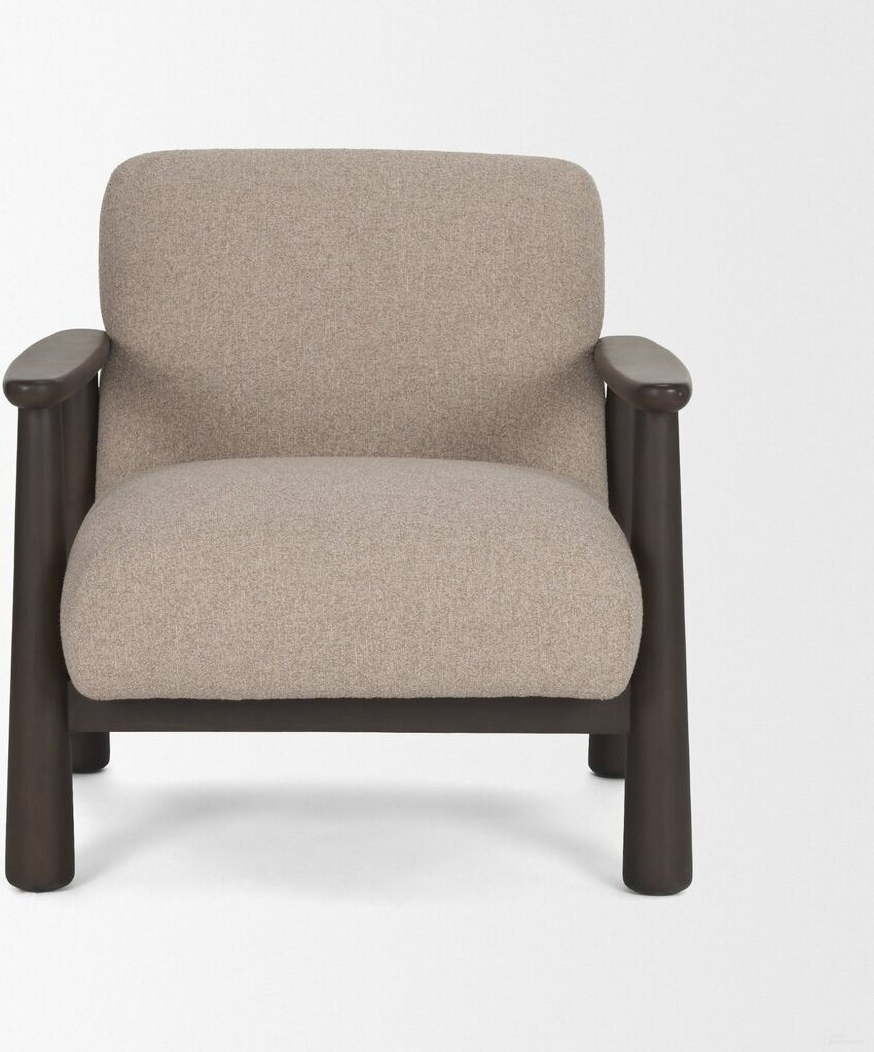 The appearance of Willmar Accent Lounge Chair with Fabric and Wood In Gray and Espresso Brown designed by Mercana in the nautical & coastal interior design. This gray/espresso brown piece of furniture was selected by 1StopBedrooms from Willmar Collection to add a touch of cosiness and style into your home. Sku: 71201. Material: Rubberwood.