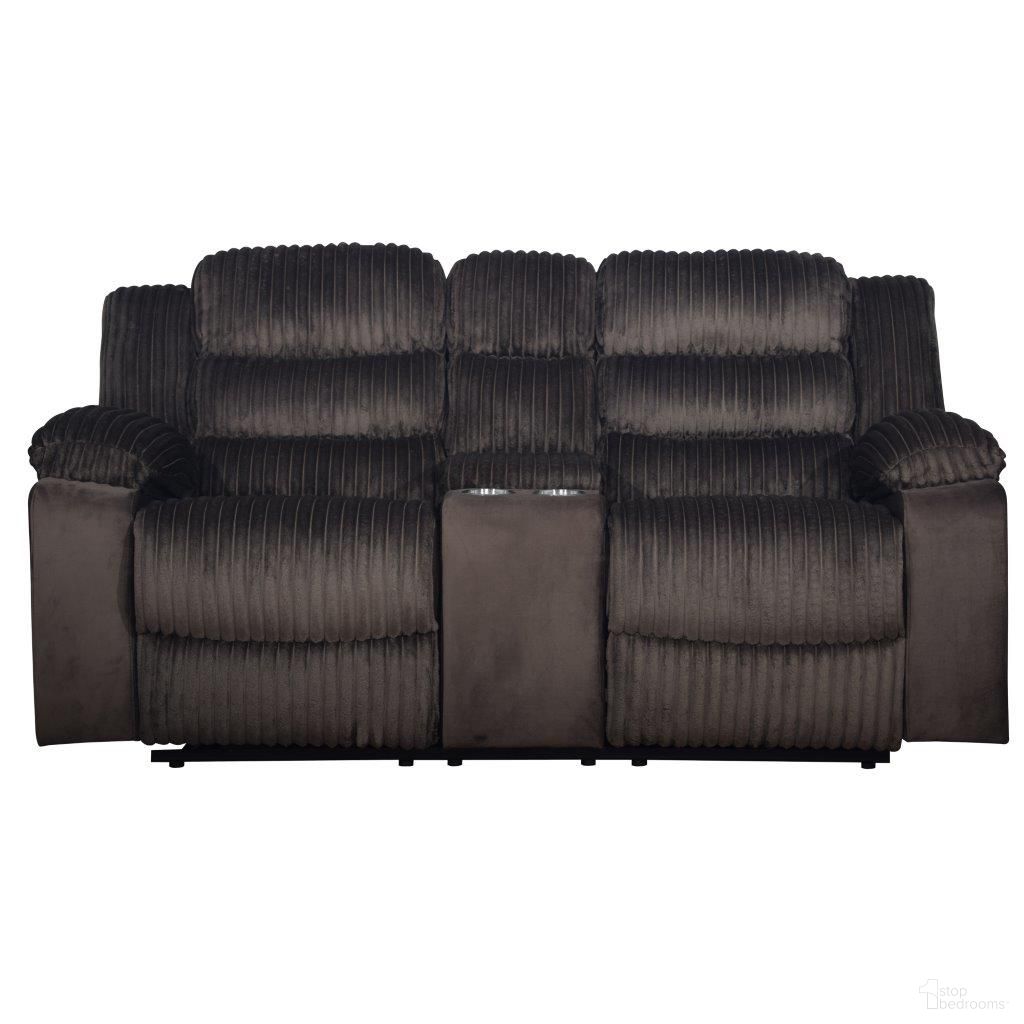The appearance of Willow Console Loveseat with Dual Recliners In Brown designed by New Classic in the modern / contemporary interior design. This brown piece of furniture was selected by 1StopBedrooms from Willow Collection to add a touch of cosiness and style into your home. Sku: U1816-25-BRN. Material: Fabric.