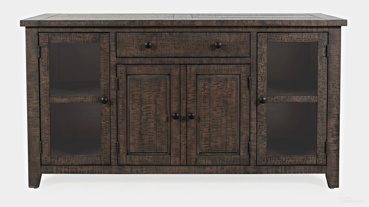 The appearance of Willow Creek Sideboard Server In Distressed Brown designed by Jofran in the transitional interior design. This distressed brown piece of furniture  was selected by 1StopBedrooms from Willow Creek Collection to add a touch of cosiness and style into your home. Sku: 2021-60. Material: Glass.