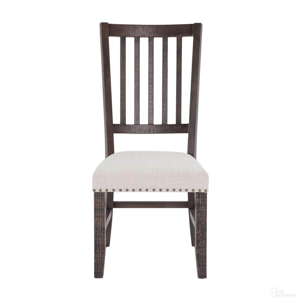 The appearance of Willow Creek Upholstered Slatback Chair Set of 2 In Distressed Brown designed by Jofran in the transitional interior design. This distressed brown piece of furniture  was selected by 1StopBedrooms from Willow Creek Collection to add a touch of cosiness and style into your home. Sku: 2021-398KD. Material: Pine. Chair Type: Side Chair.