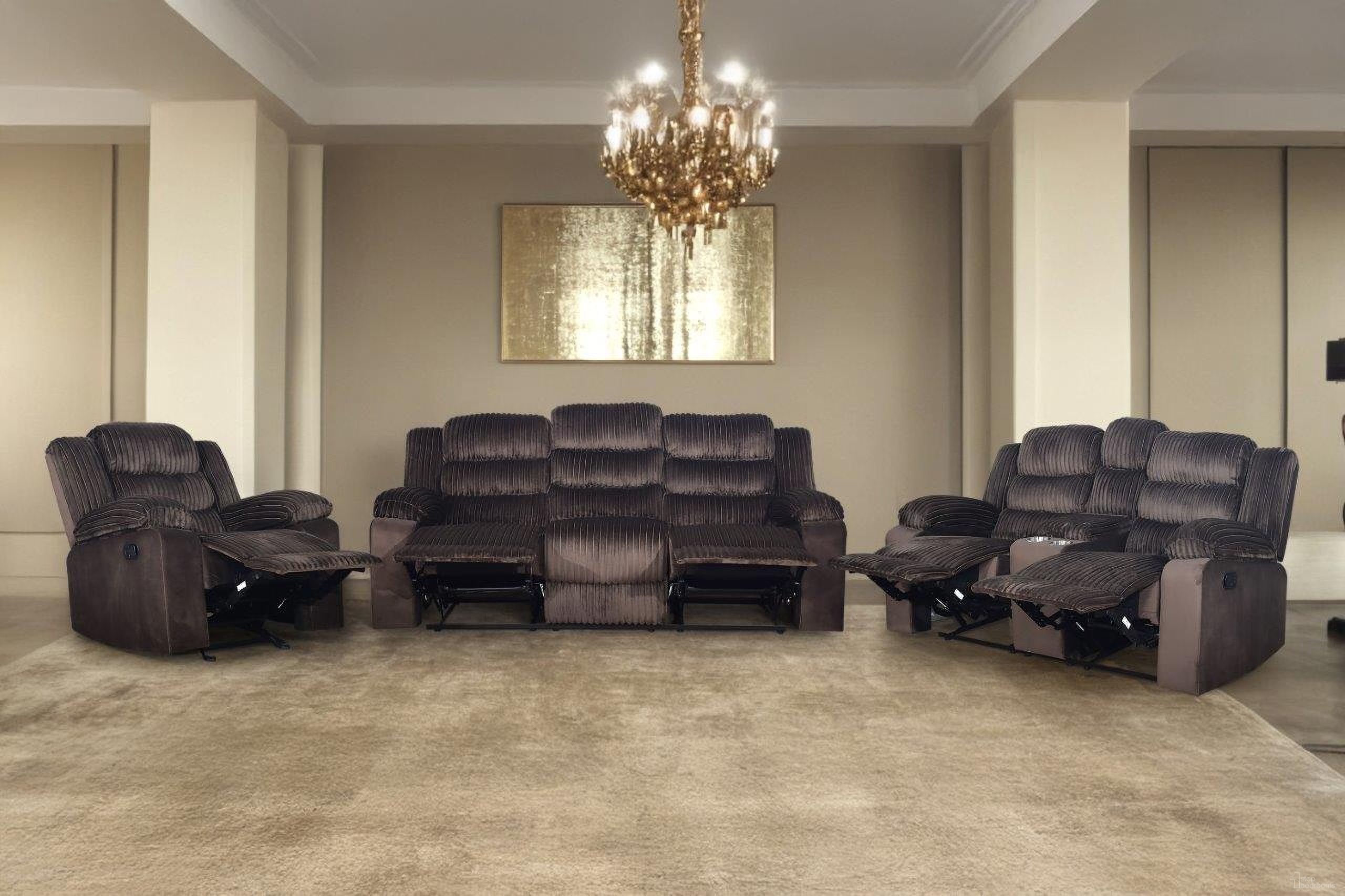 The appearance of Willow Living Room Set In Brown designed by New Classic in the modern / contemporary interior design. This brown piece of furniture was selected by 1StopBedrooms from Willow Collection to add a touch of cosiness and style into your home. Sku: U1816-30-BRN;U1816-25-BRN. Material: Fabric.