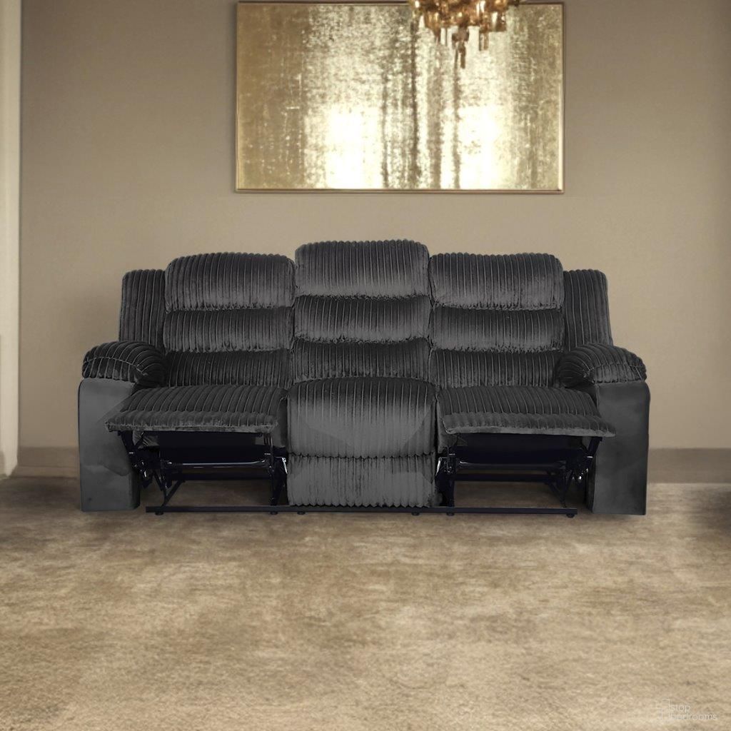 The appearance of Willow Sofa with Dual Recliner In Gray designed by New Classic in the modern / contemporary interior design. This gray piece of furniture was selected by 1StopBedrooms from Willow Collection to add a touch of cosiness and style into your home. Sku: U1816-30-GRY. Material: Fabric.