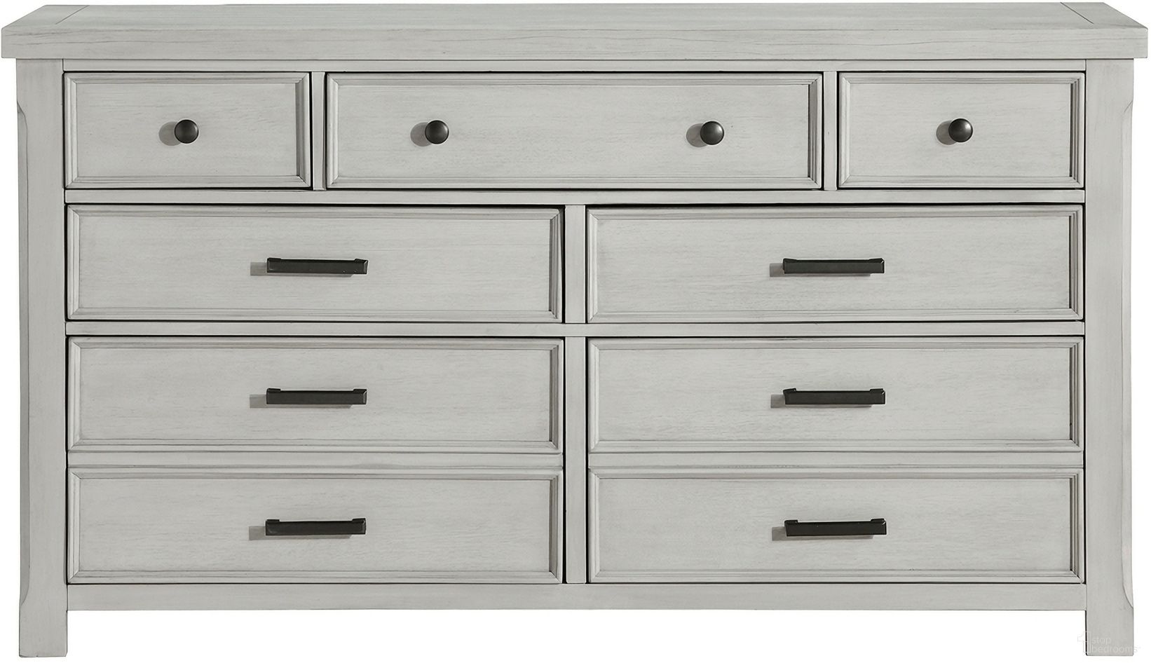 The appearance of Willowbrook Dresser In Gray designed by Homelegance in the country / farmhouse interior design. This gray piece of furniture was selected by 1StopBedrooms from Willowbrook Collection to add a touch of cosiness and style into your home. Sku: 1337-5. Material: Acacia.