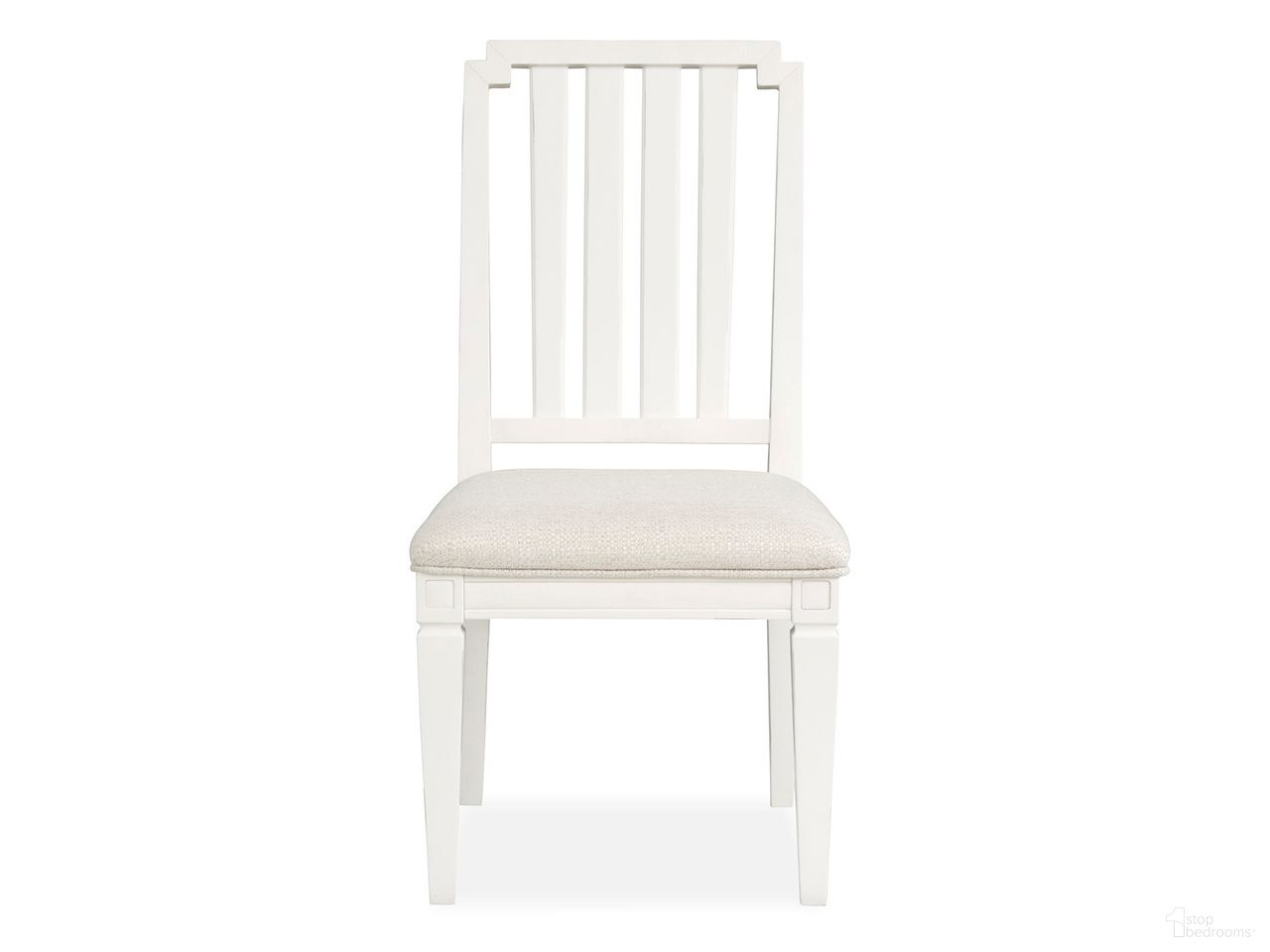 The appearance of Willowbrook Upholstered Side Chair Set of 2 In Egg Shell White designed by Magnussen in the transitional interior design. This egg shell white piece of furniture  was selected by 1StopBedrooms from Willowbrook Collection to add a touch of cosiness and style into your home. Sku: D5324-62. Material: Birch Veneer. Chair Type: Side Chair.
