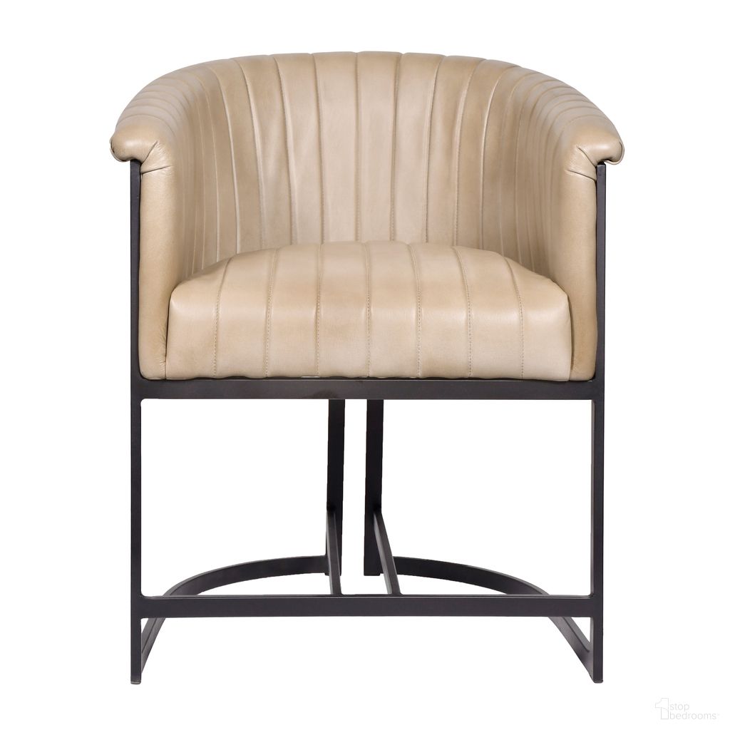 Wilshire Genuine Leather Dining Chair In Stone