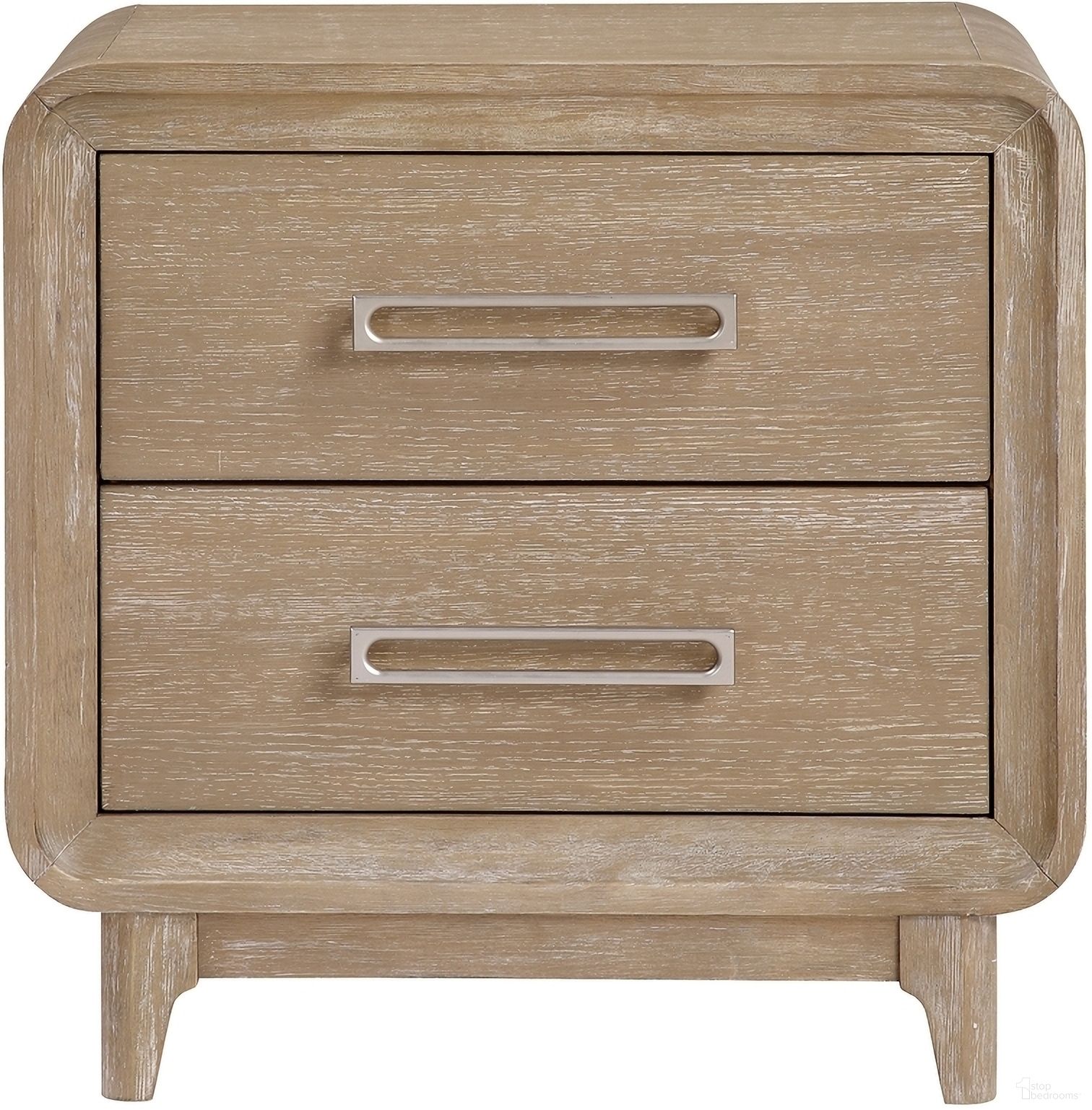 The appearance of Wilshire Nightstand In Natural designed by Homelegance in the modern / contemporary interior design. This natural piece of furniture was selected by 1StopBedrooms from Wilshire Collection to add a touch of cosiness and style into your home. Sku: 2350-4. Material: Oak Veneer.