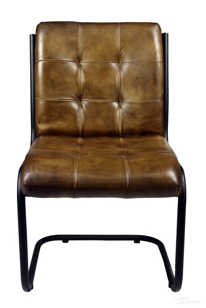 The appearance of Wilson Chestnut Side Chair In Brown designed by Moti in the modern / contemporary interior design. This brown piece of furniture was selected by 1StopBedrooms from Wilson Collection to add a touch of cosiness and style into your home. Sku: 94011049. Material: Leather. Chair Type: Side Chair.