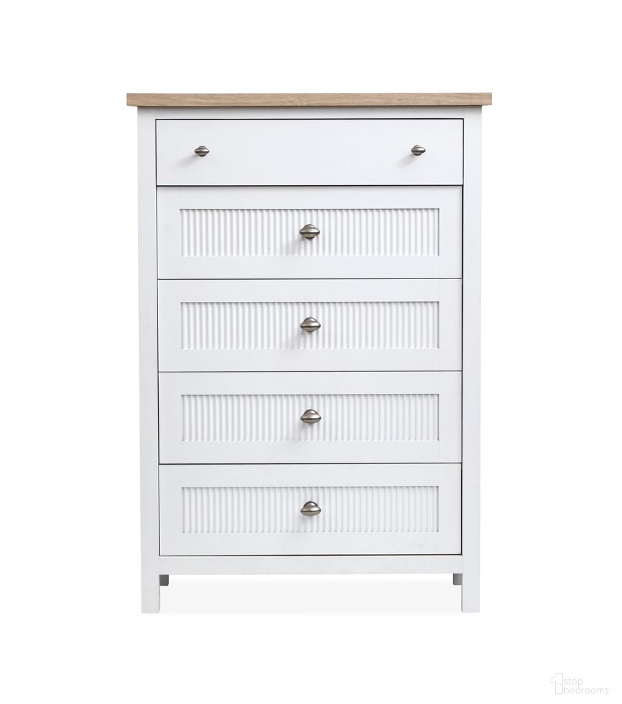 The appearance of Windmill Harbour Drawer Chest In White Whisp and Sand designed by Salt Life Home in the transitional interior design. This white whisp and sand piece of furniture was selected by 1StopBedrooms from Windmill Harbour Collection to add a touch of cosiness and style into your home. Sku: B6313-10. Material: Laminate.