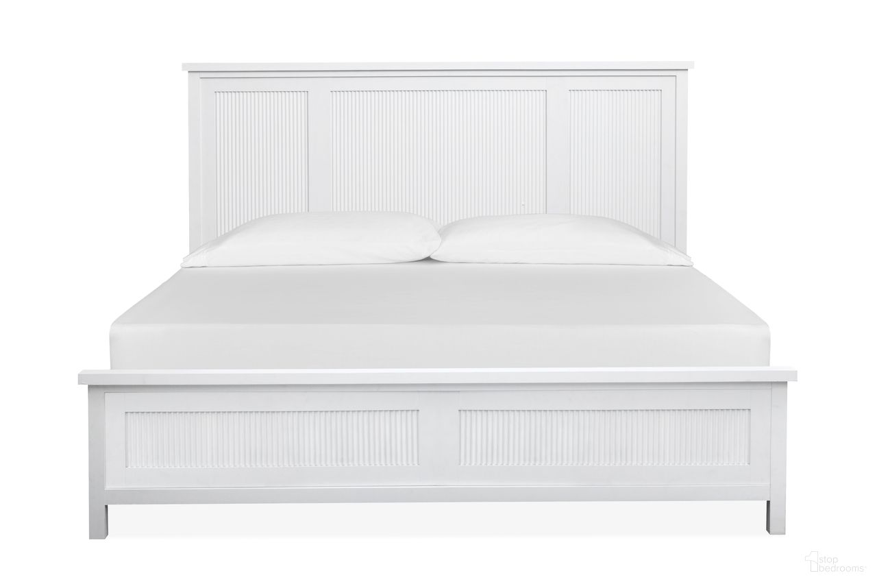 Windmill Harbour Queen Panel Bed In White Whisp and Sand