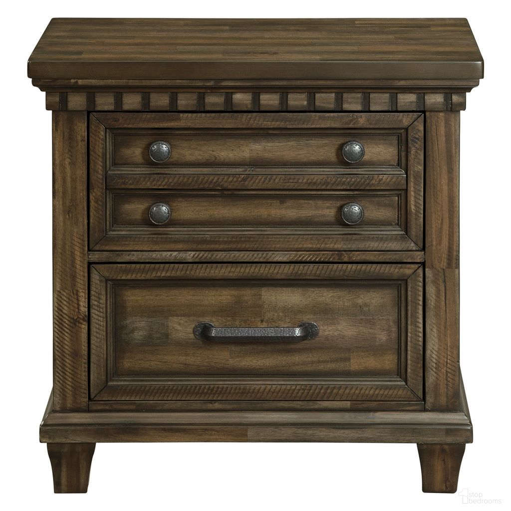 Windom 2-Drawer Nightstand with USB In Charcoal