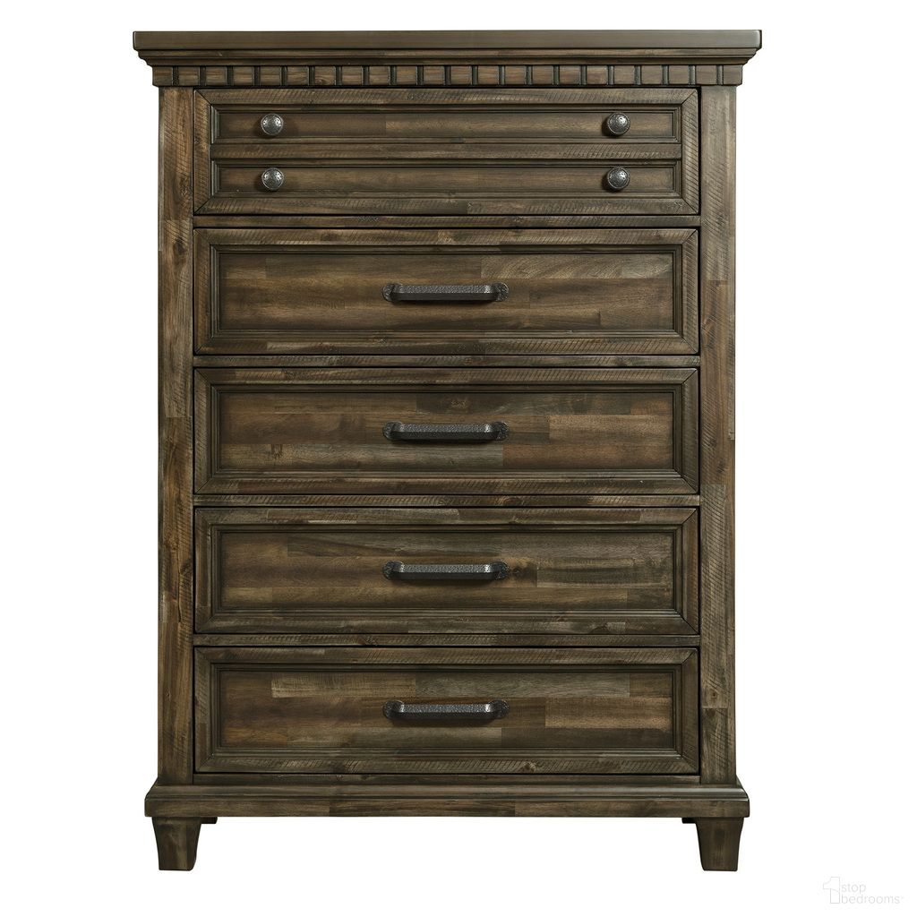 The appearance of Windom 5-Drawer Chest In Charcoal designed by Picket House in the traditional interior design. This charcoal piece of furniture was selected by 1StopBedrooms from Windom Collection to add a touch of cosiness and style into your home. Sku: B-10530-5-CH. Material: Acacia.