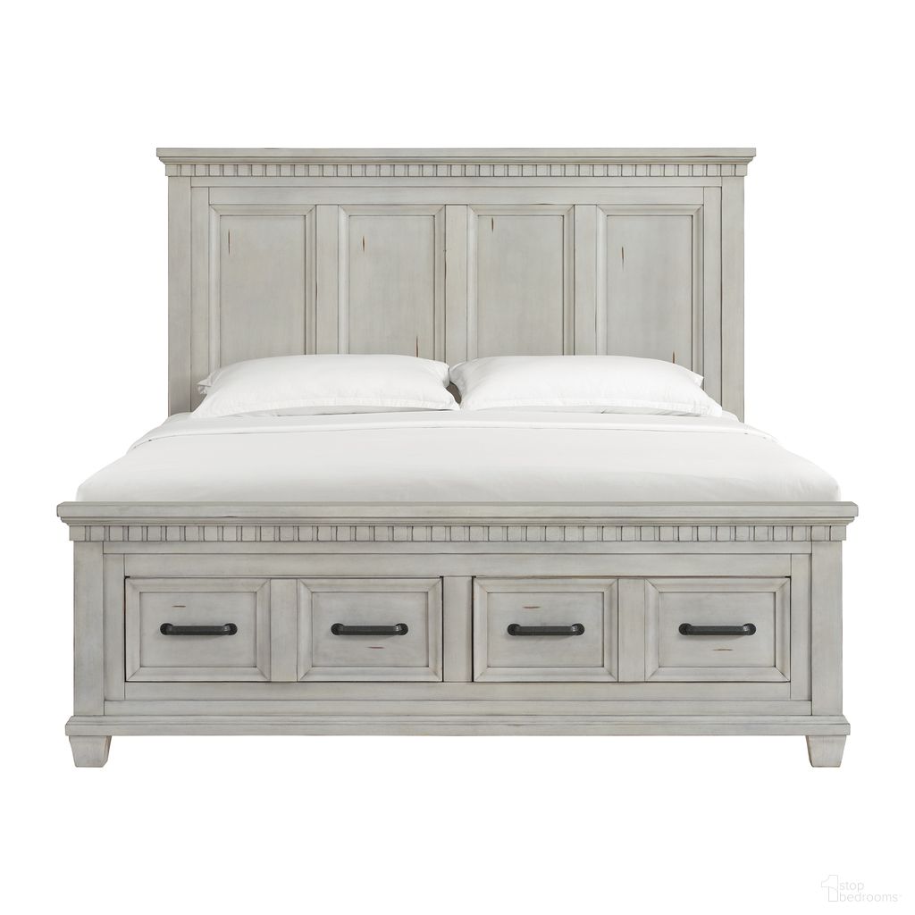 The appearance of Windom King Storage Bed In Antique White designed by Picket House in the traditional interior design. This antique white piece of furniture  was selected by 1StopBedrooms from Windom Collection to add a touch of cosiness and style into your home. Sku: B-10530-7-KH;B-10530-7-KSF;B-10530-7-QKR. Bed Type: Storage Bed. Bed Size: King. Material: Acacia.