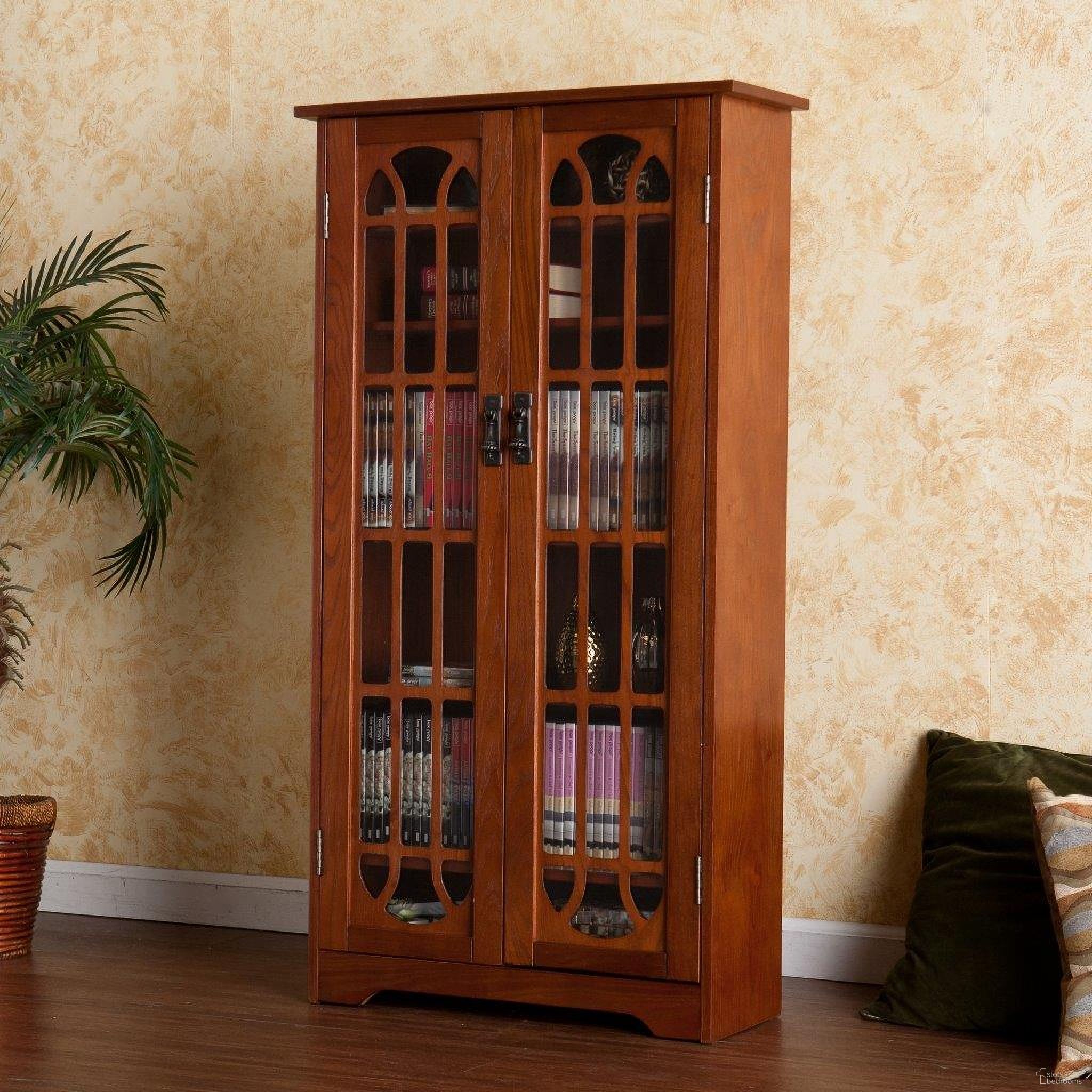 The appearance of Window Pane Media Cabinet In Oak designed by SEI Furniture in the traditional interior design. This oak piece of furniture  was selected by 1StopBedrooms from Window Pane Cabinet Collection to add a touch of cosiness and style into your home. Sku: MS1074. Material: Wood.