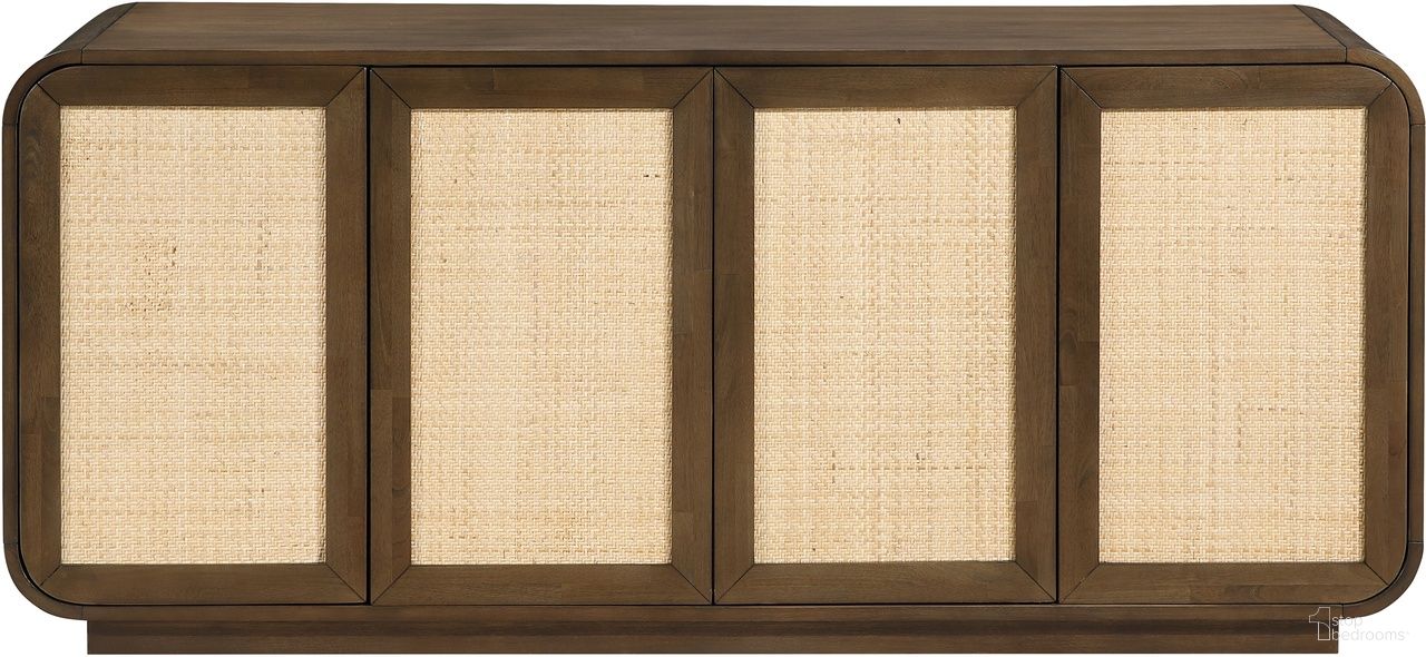 The appearance of Windsor Solid Wood and Cane Sideboard In Brown designed by Meridian in the transitional interior design. This brown piece of furniture  was selected by 1StopBedrooms from Windsor Collection to add a touch of cosiness and style into your home. Sku: 77075Brown. Material: Cane.