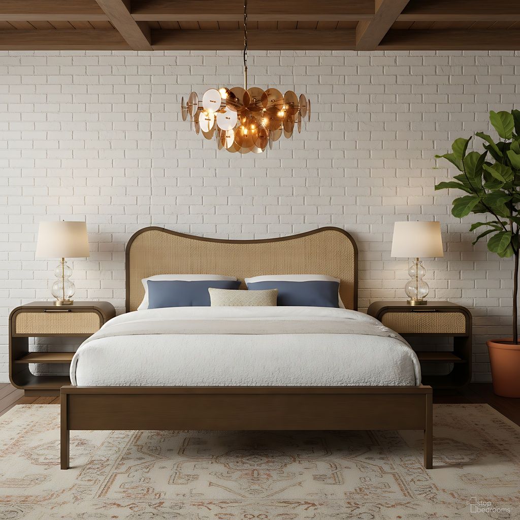 Windsor Solid Wood Bedroom Set In Brown